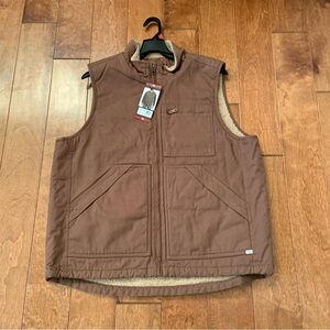 LEE premium Men’s size XL khaki Sherpa lined canvas vest